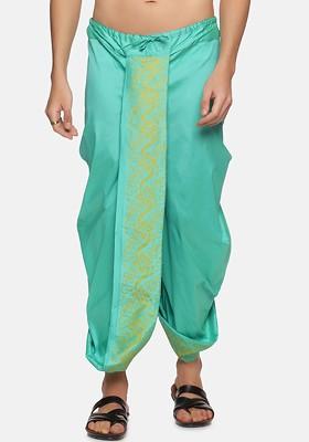 Green Green Printed Dhoti For Men