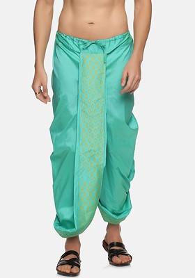 Green Green Printed Dhoti For Men