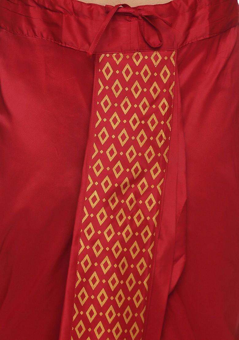 Maroon Maroon Printed Dhoti Pant For Men