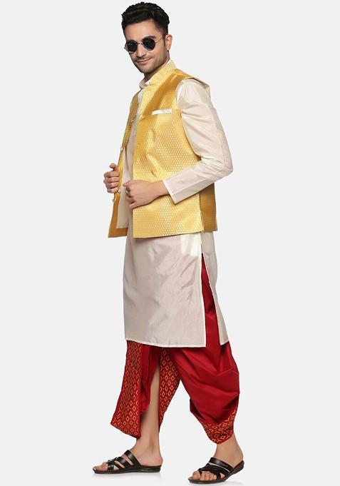 Maroon Maroon Printed Dhoti Pant For Men