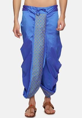 Blue Blue Printed Dhoti For Men