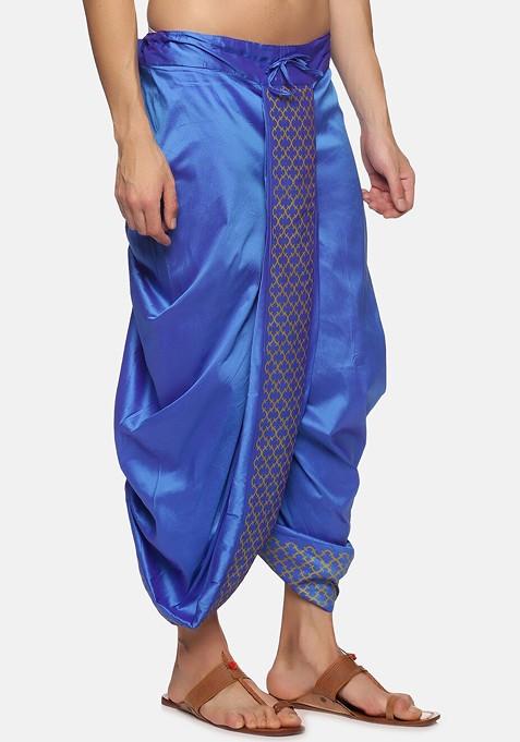 Blue Blue Printed Dhoti For Men