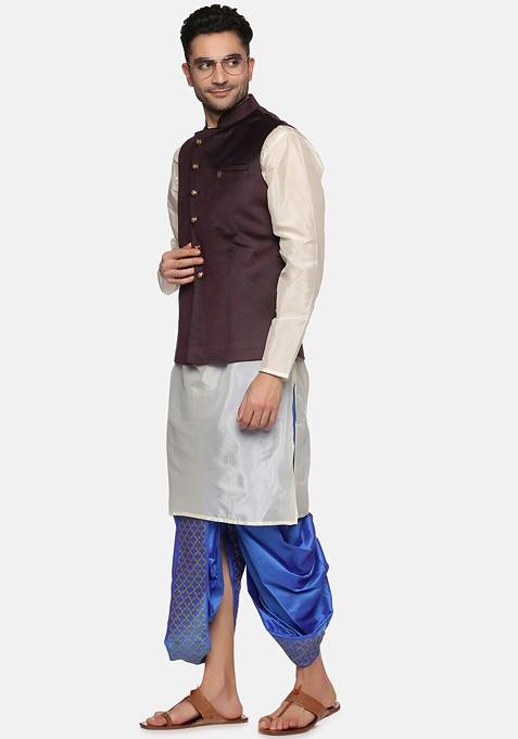 Blue Blue Printed Dhoti For Men