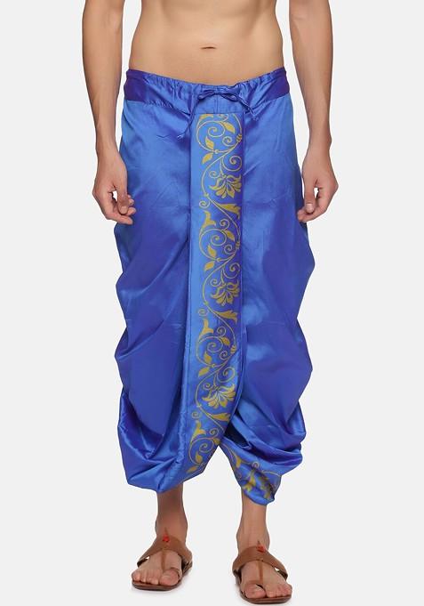 Blue Blue Printed Dhoti For Men