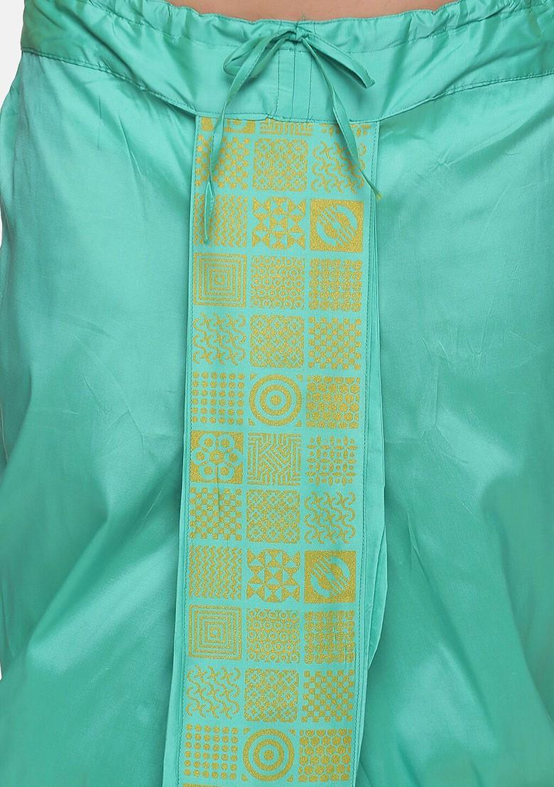 Green Green Printed Dhoti For Men