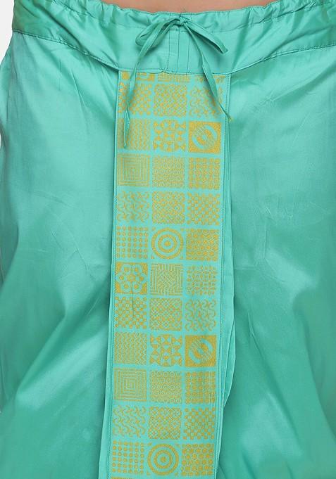 Green Green Printed Dhoti For Men