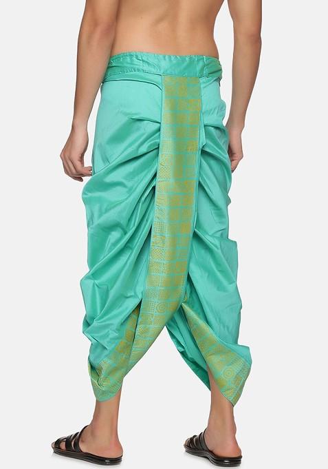 Green Green Printed Dhoti For Men