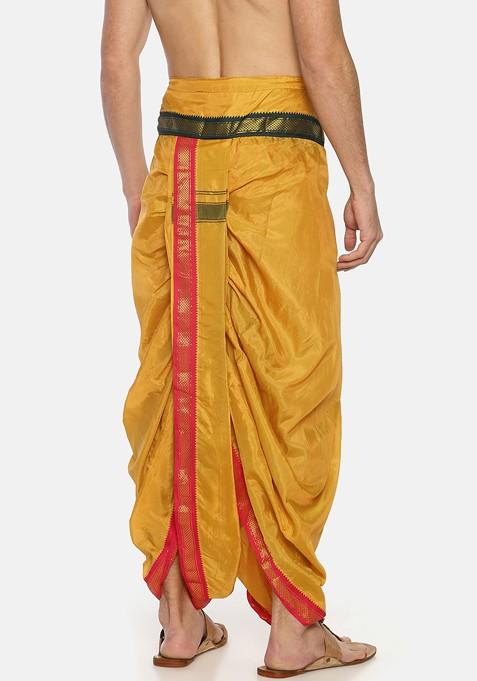 Mustard Mustard Yellow Solid Dhoti Pant For Men