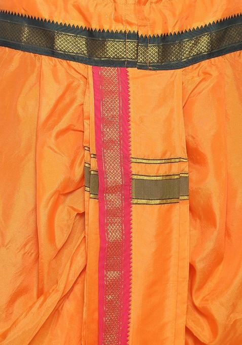 Orange Orange Solid Dhoti Pant For Men