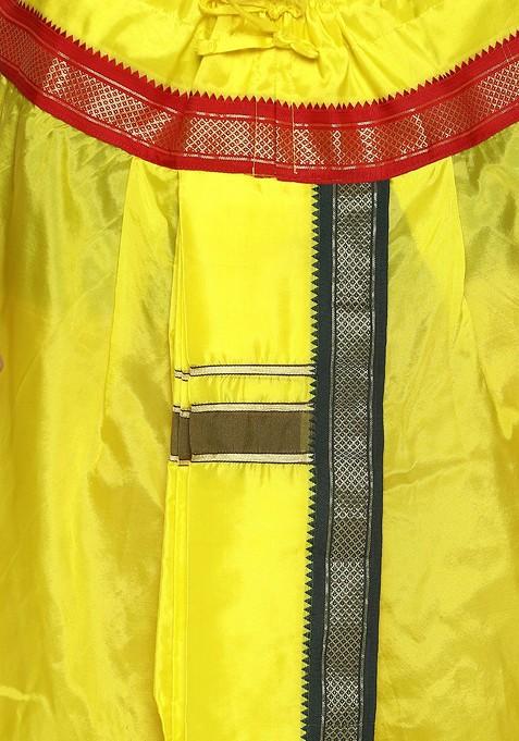 Yellow Solid Dhoti Pants For Men