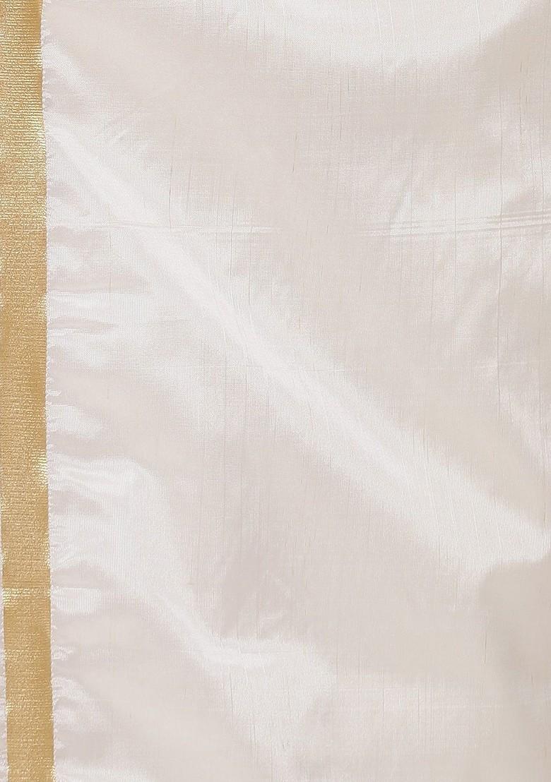 Cream Solid Double Layer Dhoti With Pocket For Men - Indya