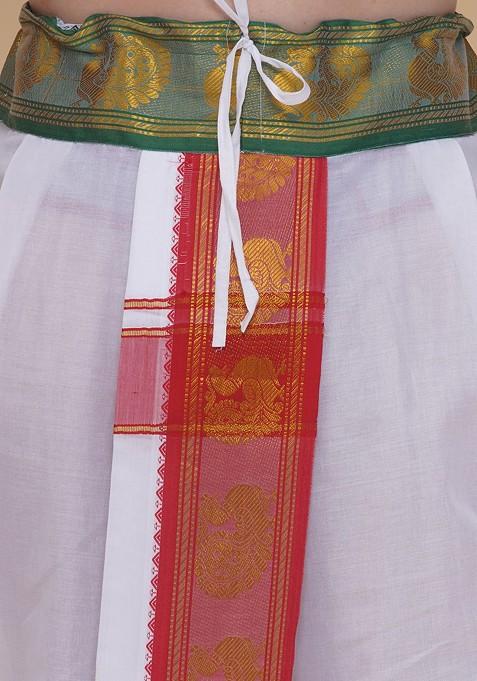 White Cotton Dhoti Pant For Men