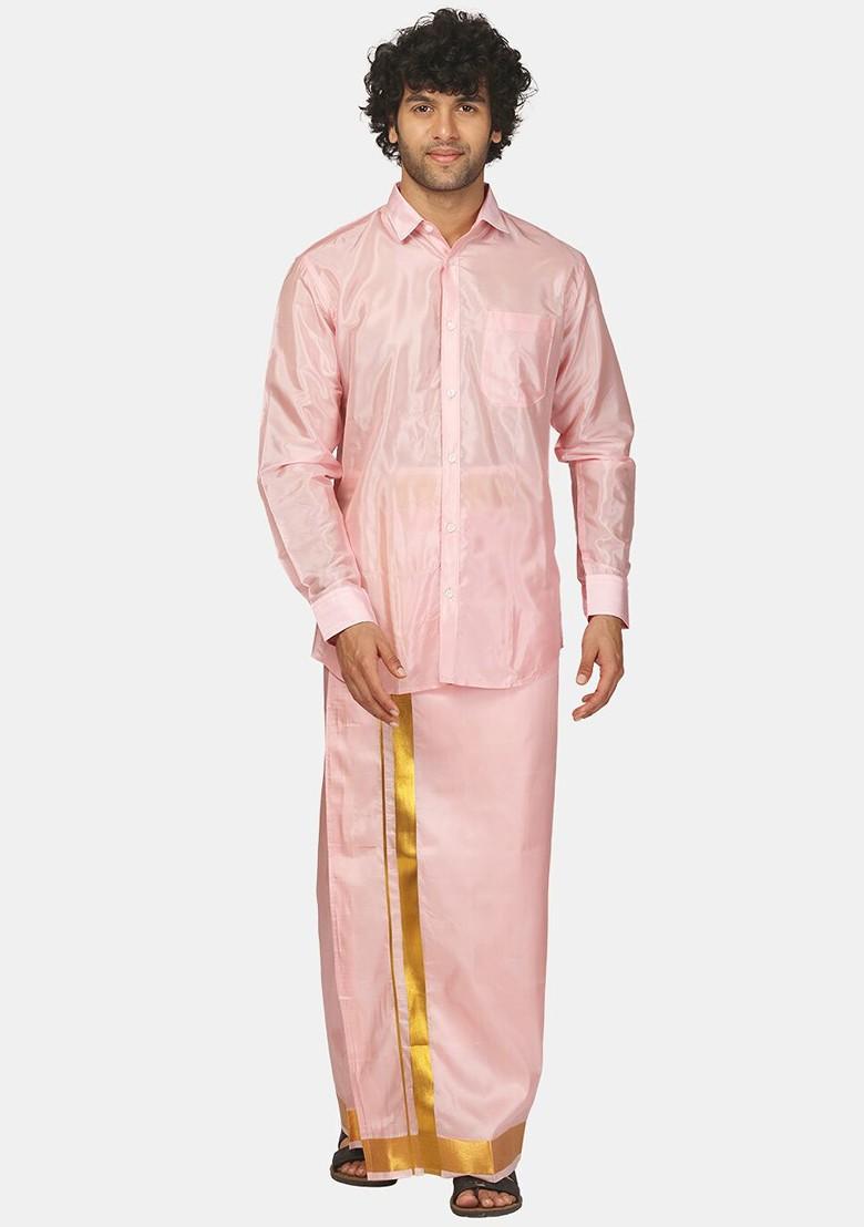 Pink Dhotis For Men - Indya