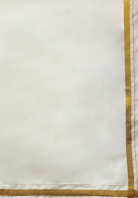 White Cotton Dhoti With Adjustable Pocket Dhoti With Zipper For Men