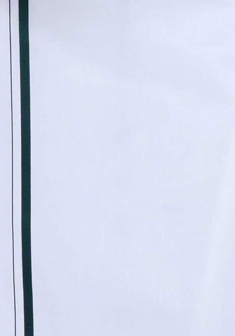 White Long Sleeves Pure Cotton Shirt With Dhoti For Men