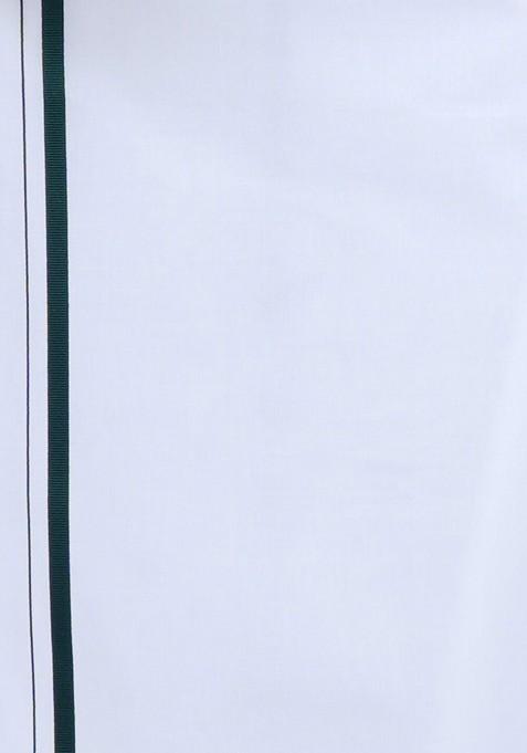 White Long Sleeves Pure Cotton Shirt With Dhoti For Men