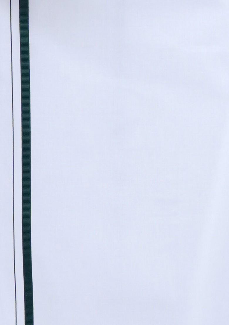 Pure Cotton Shirt With Border Dhoti Set For Men