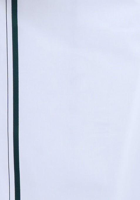 Pure Cotton Shirt With Border Dhoti Set For Men