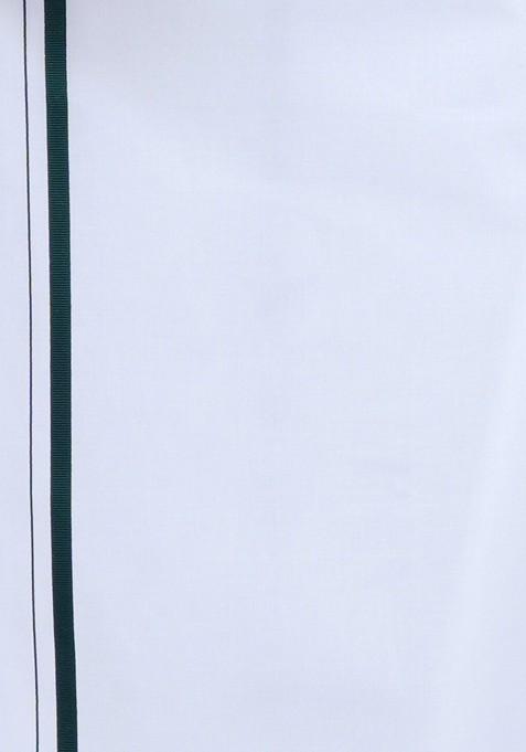 Pure Cotton Shirt With Border Dhoti Set For Men