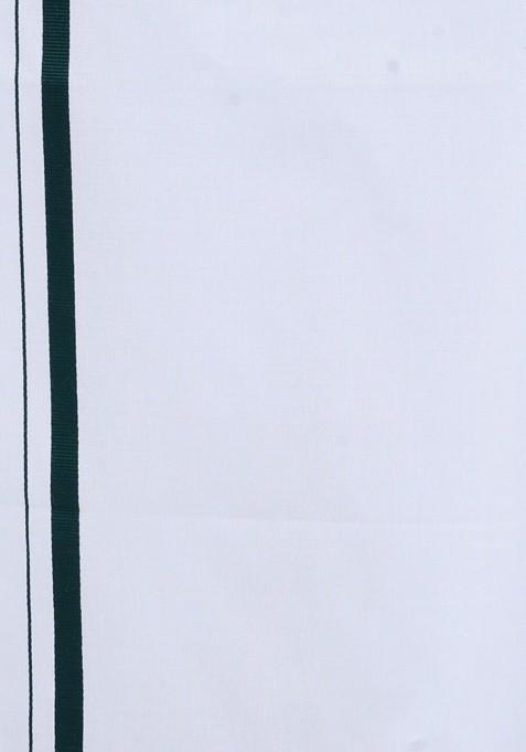 Pure Cotton Shirt With Border Dhoti Set For Men