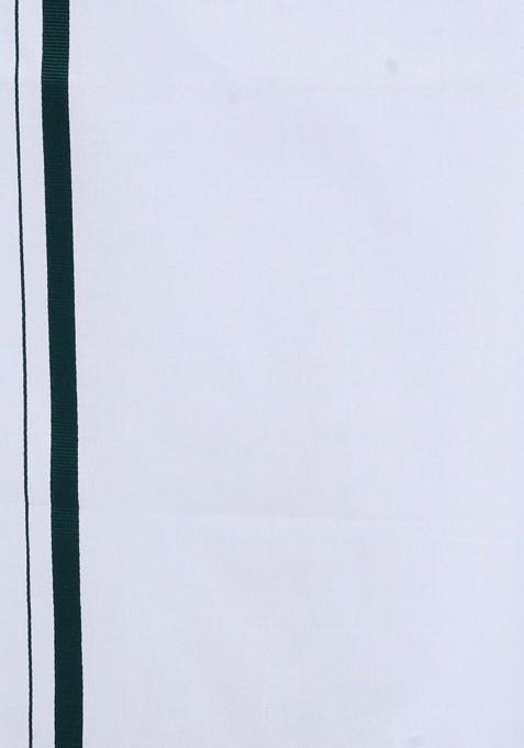 Pure Cotton Shirt With Border Dhoti Set For Men