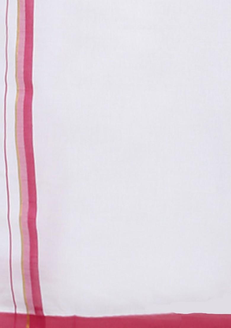 Maroon Maroon And White Pure Cotton Shirt With Dhoti For Men - Indya