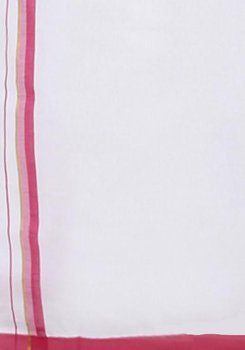 Maroon Maroon And White Pure Cotton Shirt With Dhoti For Men