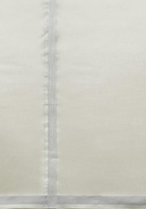 Silver Cotton Blend Half Sleeve Shirt With Matching Single Dhoti Set For Men