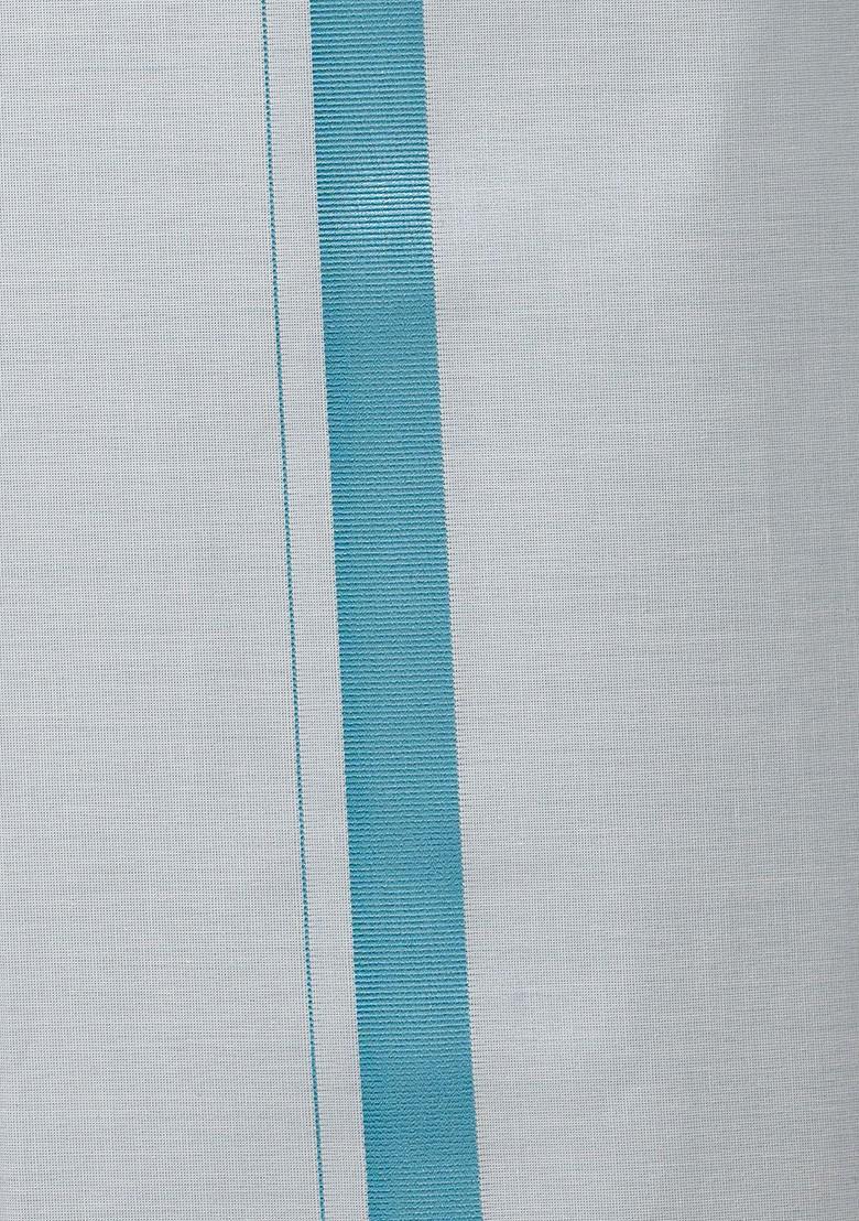 White Cotton Blend Dhoti Andfull Sleeves Shirt Set For Men - Indya