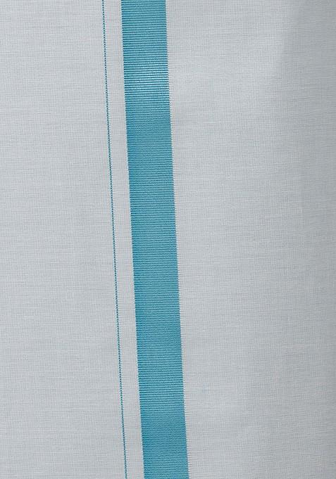 White Cotton Blend Dhoti Andfull Sleeves Shirt Set For Men