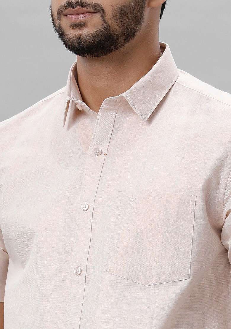 Off White Tissue Shirt And Dhoti Set For Men - Indya