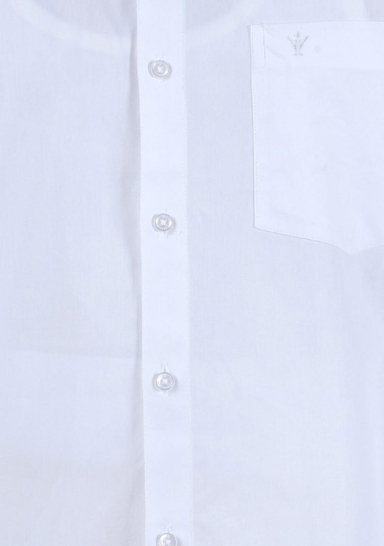 White Long Sleeves Pure Cotton Shirt With Dhoti For Men