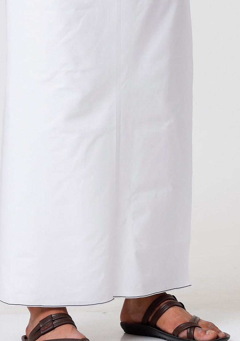 White Cotton Kurta With Dhoti For Men