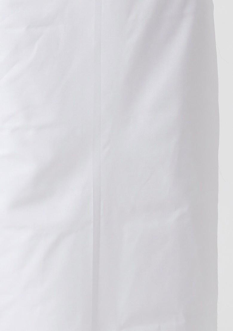 White Cotton Kurta With Dhoti For Men