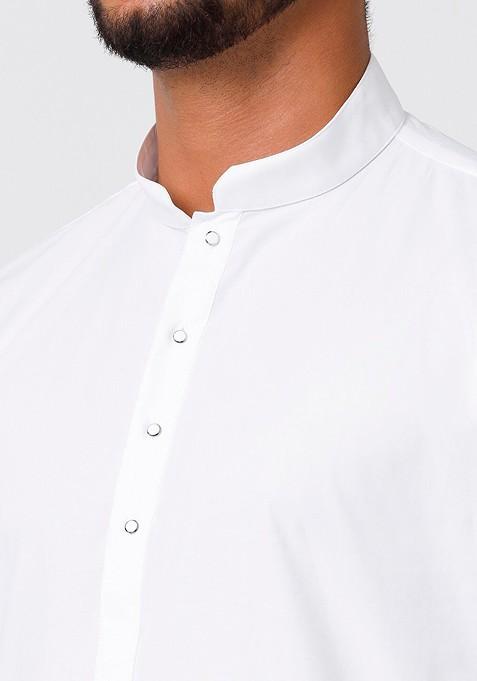 White Cotton Kurta With Dhoti For Men