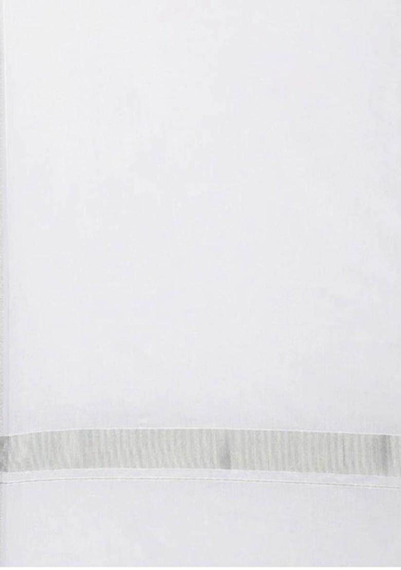 White Pure Cotton Dhoti For Men - Indya