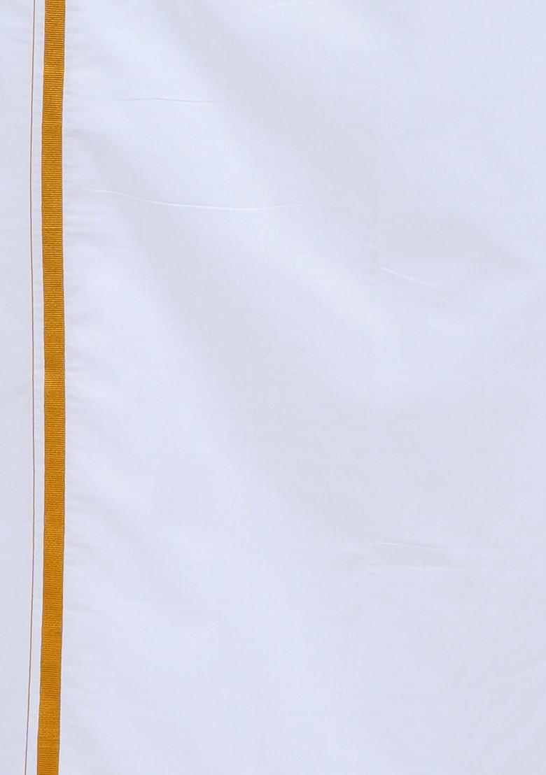 White Shirt With Dhoti For Men - Indya