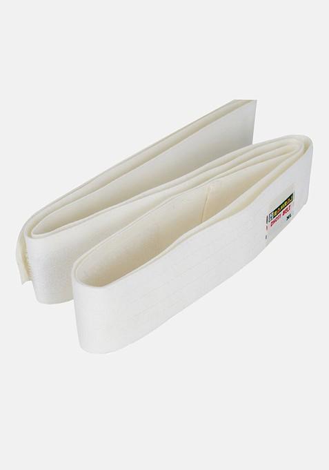 Cream Pure Cotton Long Sleeves Shirt And Dhoti With Angavastram And Belt Set For Men