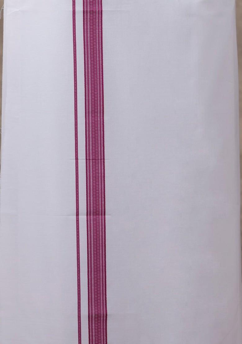 Magenta Half Sleeves Spread Collar Shirt With Dhoti For Men - Indya