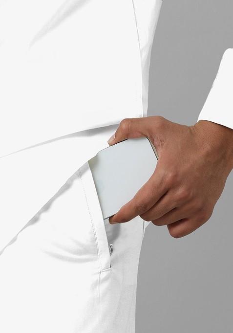 White Cotton Dhoti With Adjustable Pocket Dhoti With Zipper For Men