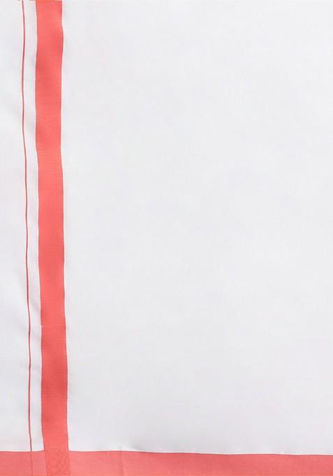 White Solid Formal Cotton Blend Shirt With Dhoti For Men