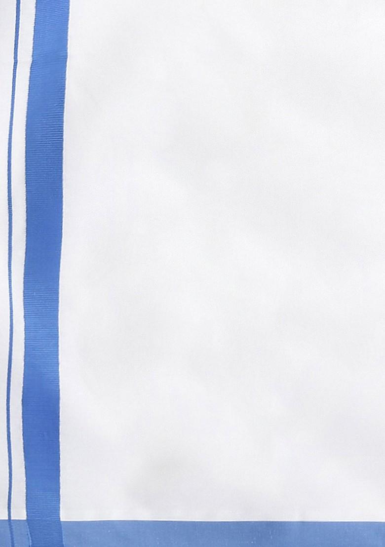 White Solid Formal Cotton Blend Shirt With Dhoti For Men - Indya