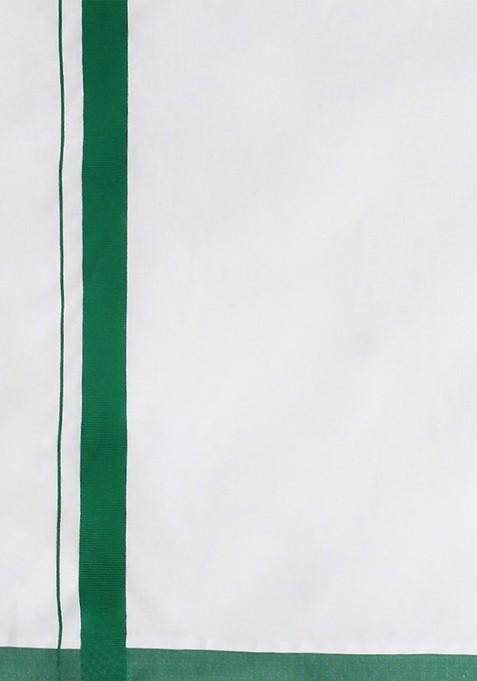 White Pack Of 2 Solid Border Dhoti For Men