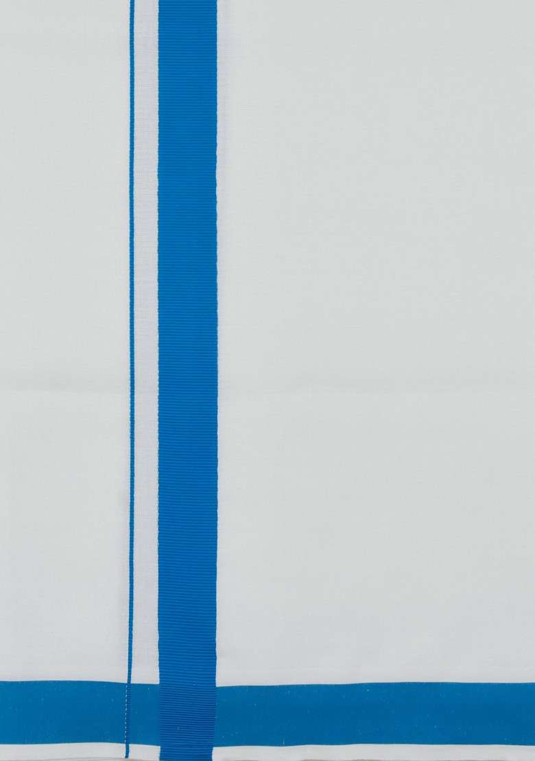 White Pack Of 2 Solid Border Dhoti For Men - Indya