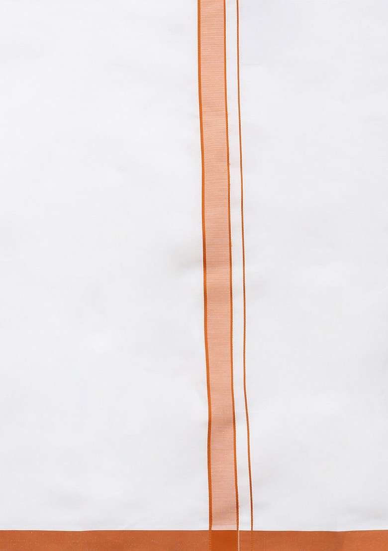 White Pack Of 2 Solid Border Dhoti For Men - Indya