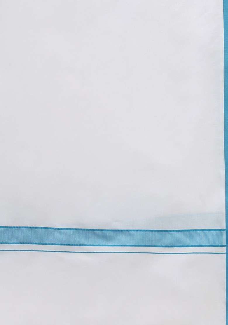 White Pack Of 2 Solid Border Dhoti For Men - Indya