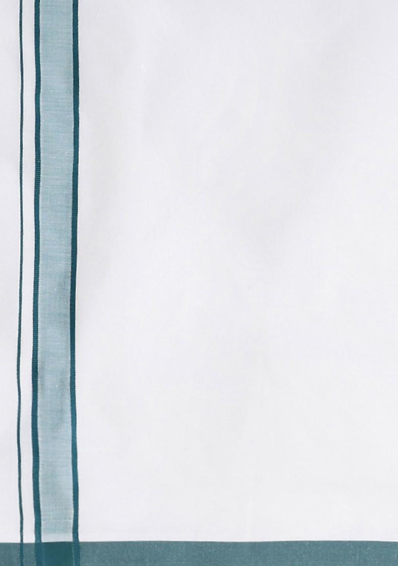 White Pack Of 2 Solid Border Dhoti For Men - Indya