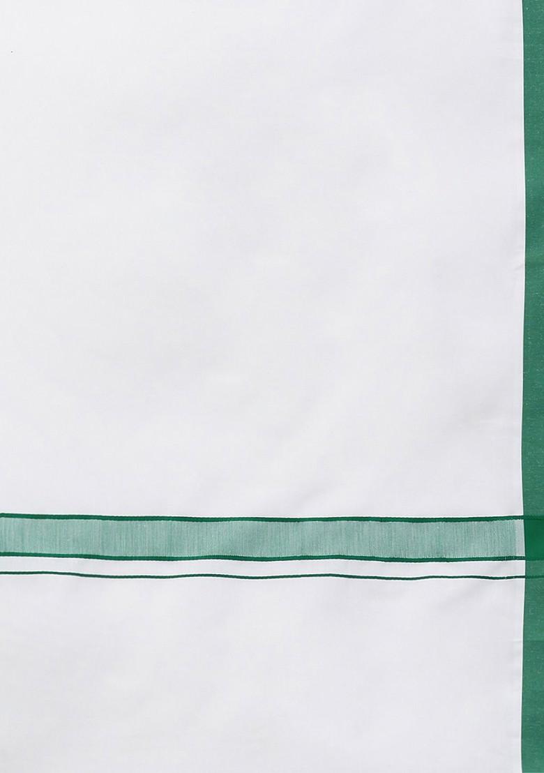 White Pack Of 2 Solid Border Dhoti For Men