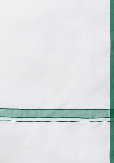 White Pack Of 2 Solid Border Dhoti For Men