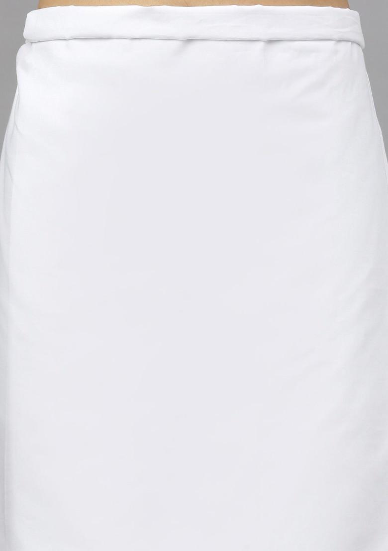 White Solid Cotton Dhoti For Men - Indya
